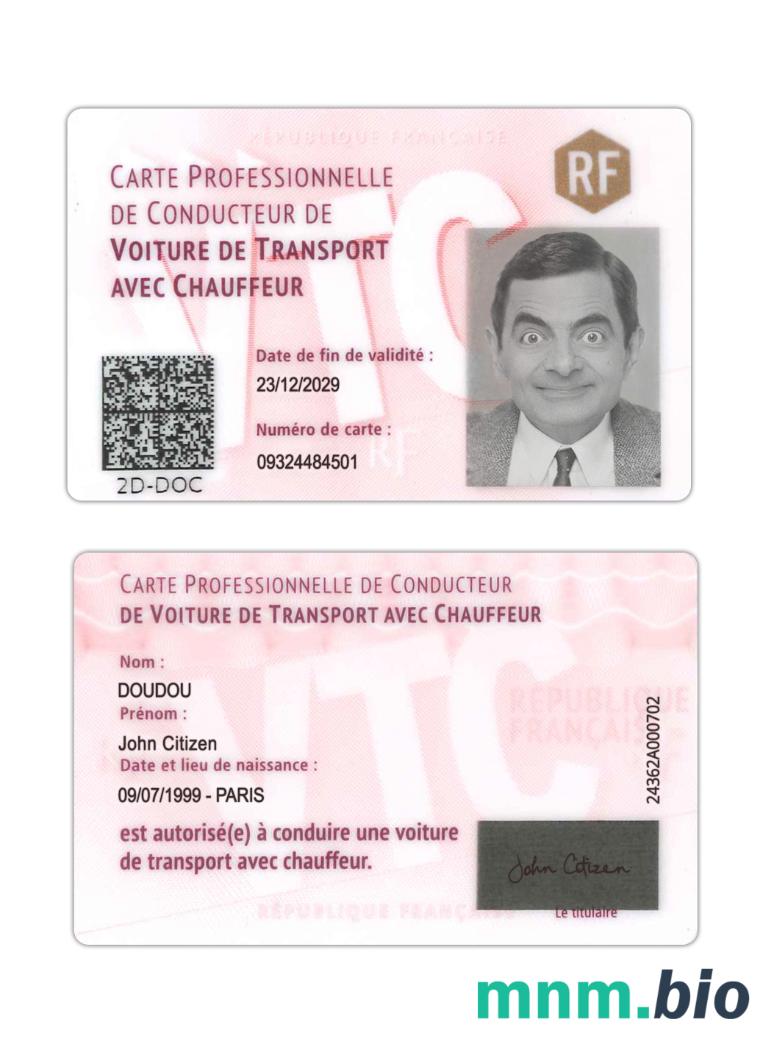 France professional driver 's card